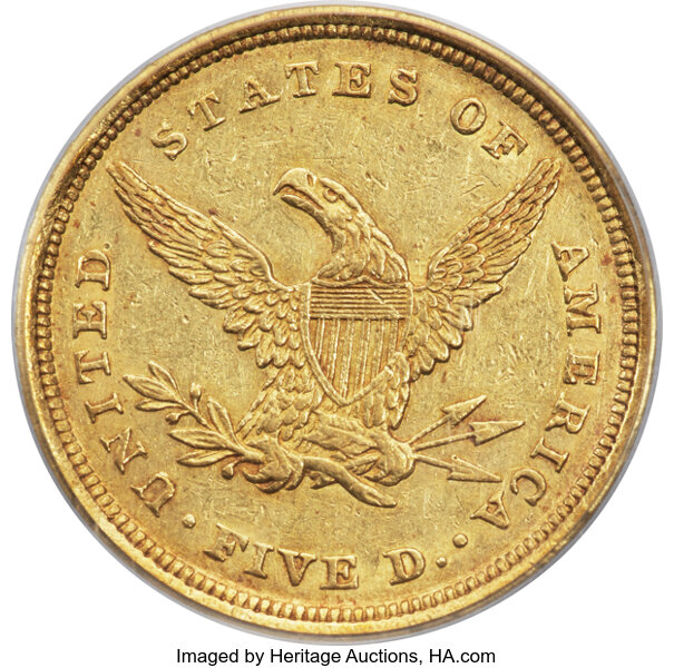 image for: 1839-C $5 AU50 PCGS. Winter-1....