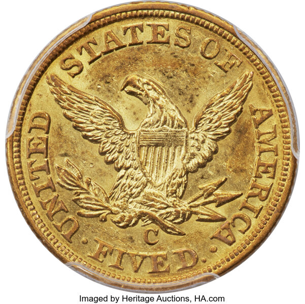 image for: 1847-C $5  PCGS MS61