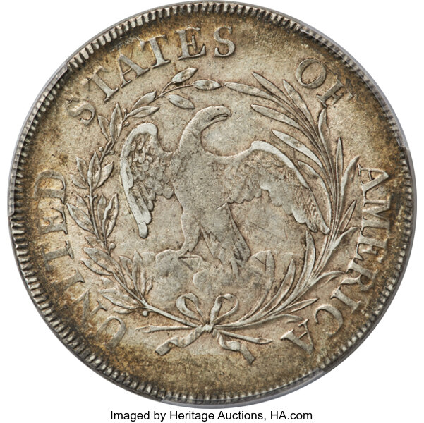 image for: 1797 10x6 Stars, Large Letters, B-3, BB-71 $1  PCGS AU53 CAC