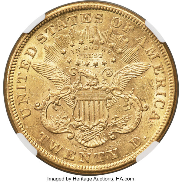 image for: 1873-CC $20  NGC AU55