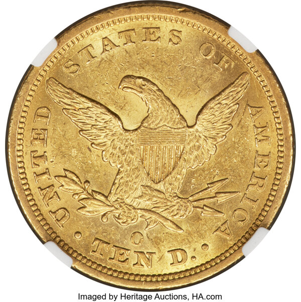 image for: 1843-O $10  NGC MS60