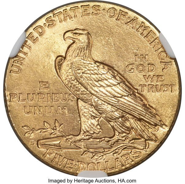 image for: 1908-S $5  NGC MS63