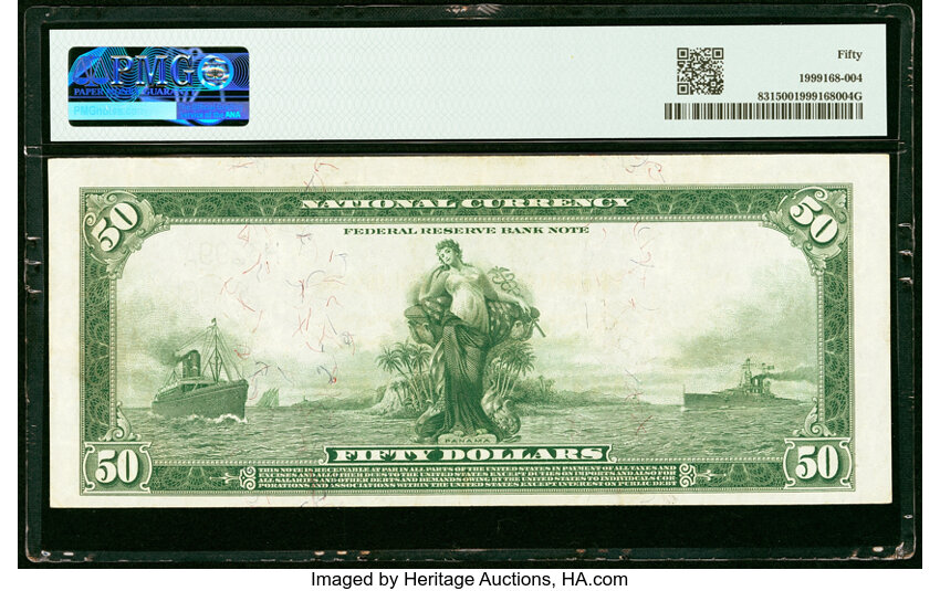 image for: Fr. 831 $50 1918 Federal Reserve Bank Note PMG About Uncirculated 50....