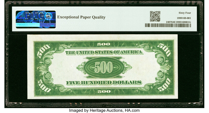 image for: Fr. 2407 $500 1928 Gold Certificate. PMG Choice Uncirculated 64 EPQ....