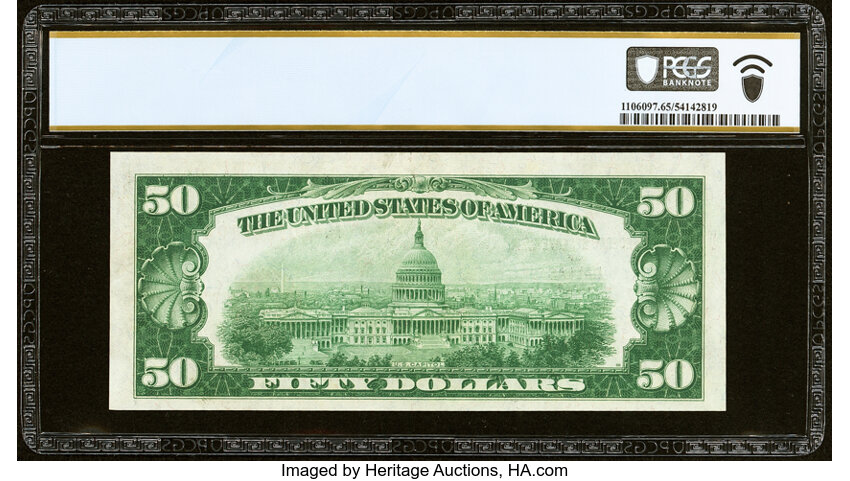 image for: Fr. 1880-K $50 1929 Federal Reserve Bank Note. PCGS Banknote Gem Unc 65 PPQ....