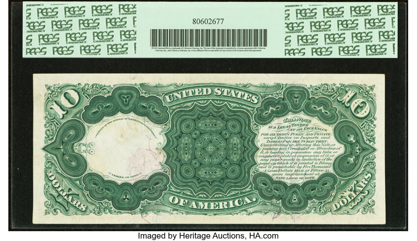 image for: Fr. 110 $10 1880 Legal Tender PCGS Superb Gem New 67PPQ....