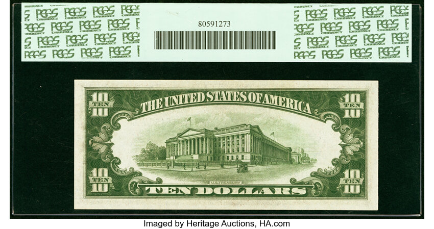 image for: Fr. 2308 $10 1934 Mule North Africa Silver Certificate. PCGS Gem New 66PPQ....