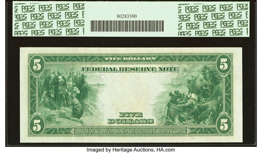 image for: Fr. 844 $5 1914 Federal Reserve Note PCGS Superb Gem New 68PPQ....