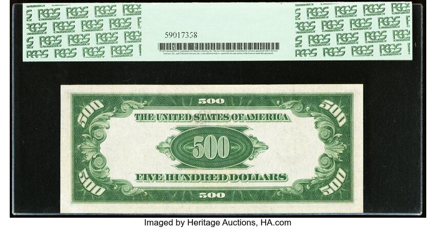image for: Fr. 2201-H $500 1934 Light Green Seal Federal Reserve Note. PCGS Gem New 66PPQ....
