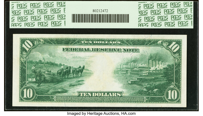 image for: Fr. 894a $10 1914 Red Seal Federal Reserve Note PCGS Gem New 66PPQ....