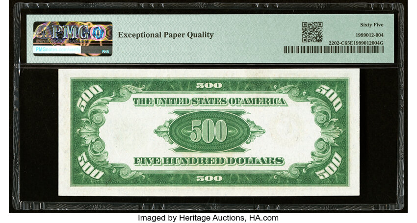 image for: Fr. 2202-C $500 1934A Federal Reserve Note. PMG Gem Uncirculated 65 EPQ....
