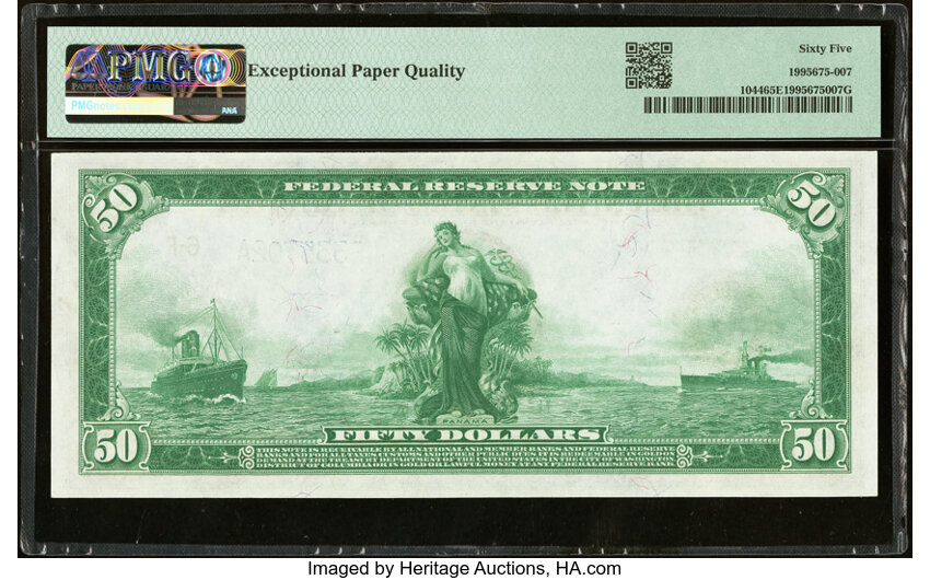 image for: Fr. 1044 $50 1914 Federal Reserve Note PMG Gem Uncirculated 65 EPQ....
