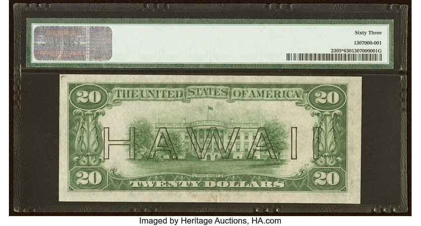 image for: Fr. 2305* $20 1934A Hawaii Federal Reserve Star Note. PMG Choice Uncirculated 63....