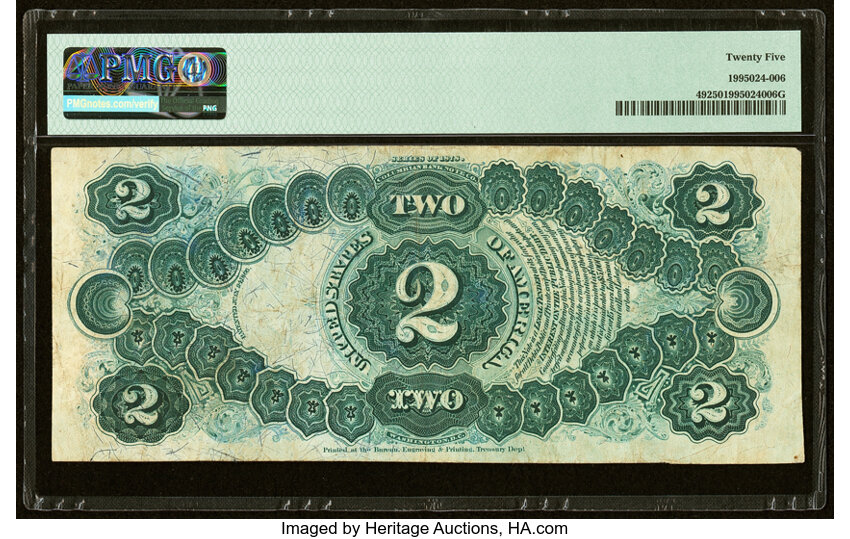 image for: Fr. 49 $2 1878 Legal Tender PMG Very Fine 25....