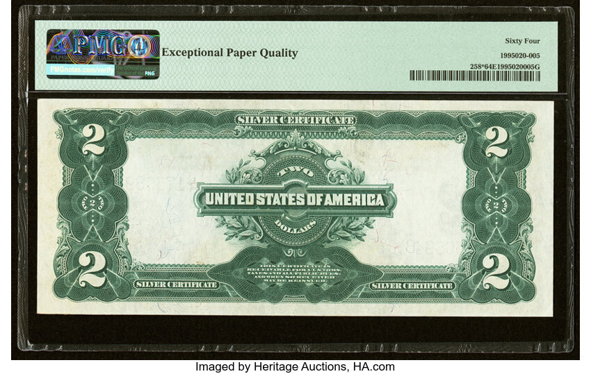 image for: Fr. 258* $2 1899 Silver Certificate Star Note PMG Choice Uncirculated 64 EPQ....