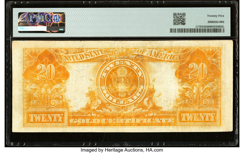 image for: Fr. 1179 $20 1905 Gold Certificate PMG Very Fine 25....