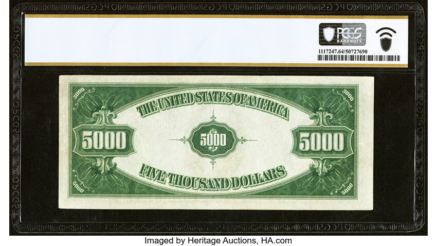 image for: Fr. 2221-E $5,000 1934 Federal Reserve Note. PCGS Banknote Choice Unc 64 PPQ....