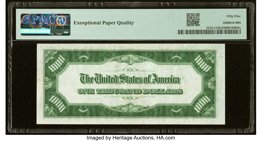 image for: Fr. 2212-C $1,000 1934A Federal Reserve Note. PMG About Uncirculated 55 EPQ....