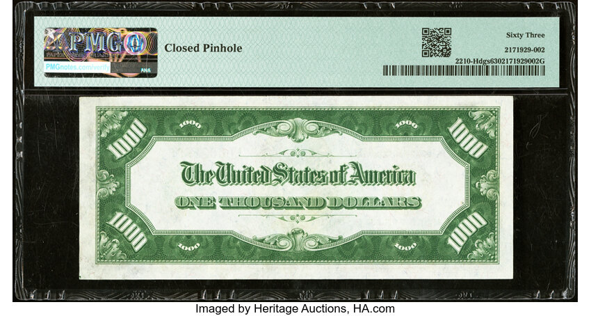 image for: Fr. 2210-H $1,000 1928 Federal Reserve Note. PMG Choice Uncirculated 63....