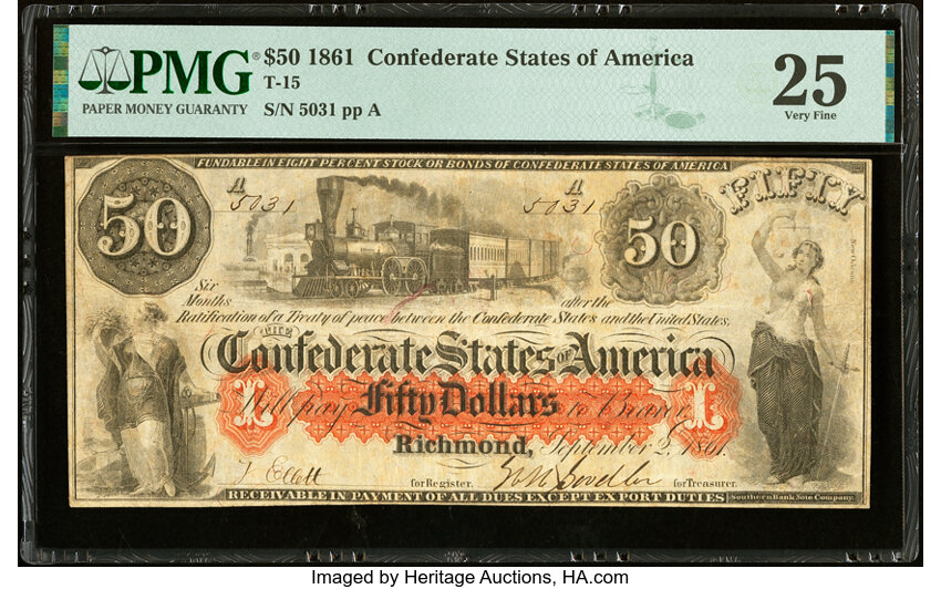 image for: T15 $50 1861 PF-1 Cr. 79 PMG Very Fine 25....