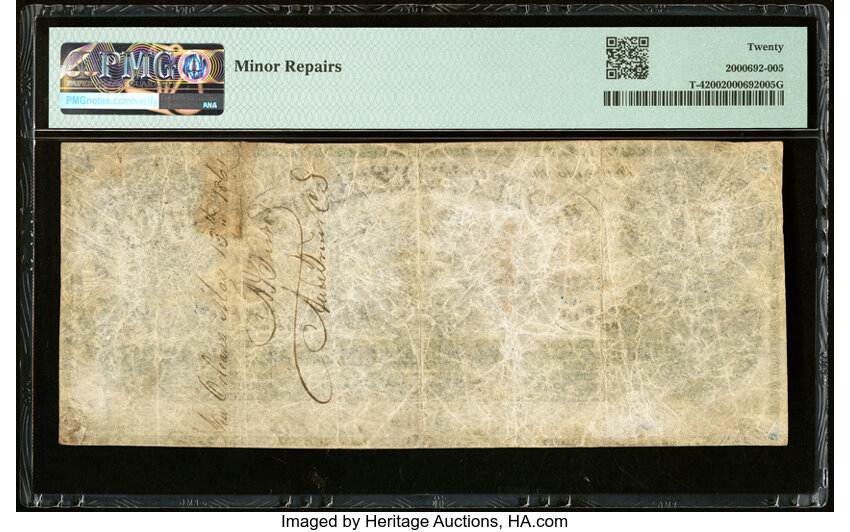 image for: Manuscript Endorsement "A.J. Guirot" T4 $50 1861 PF-1 Cr. 3 PMG Very Fine 20....