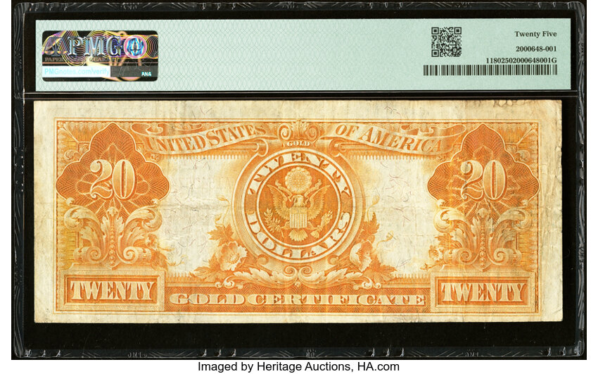 image for: Fr. 1180 $20 1905 Gold Certificate PMG Very Fine 25....