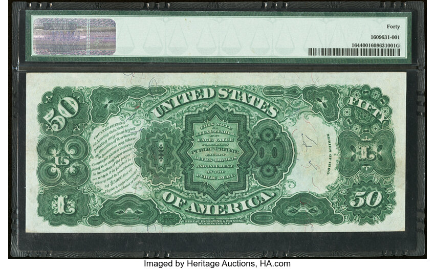 image for: Fr. 164 $50 1880 Legal Tender PMG Extremely Fine 40....
