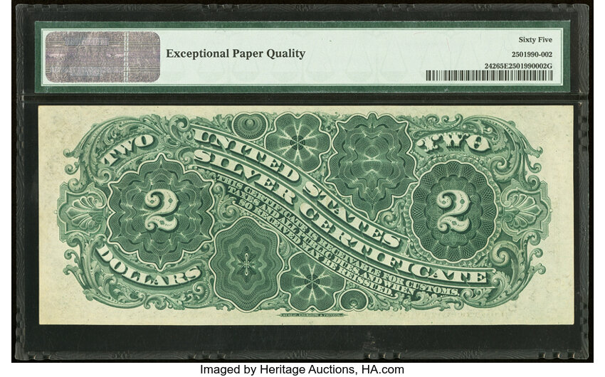 image for: Fr. 242 $2 1886 Silver Certificate PMG Gem Uncirculated 65 EPQ....