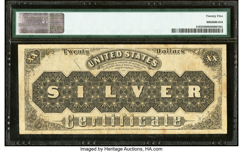 image for: Fr. 310 $20 1880 Silver Certificate PMG Very Fine 25....