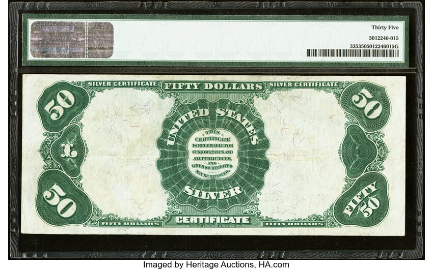image for: Fr. 335 $50 1891 Silver Certificate PMG Choice Very Fine 35....