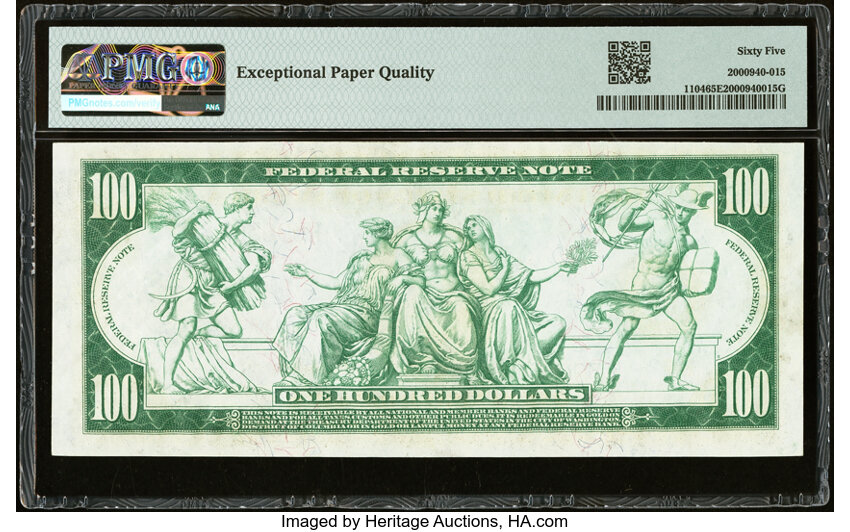 image for: Fr. 1104 $100 1914 Federal Reserve Note PMG Gem Uncirculated 65 EPQ....