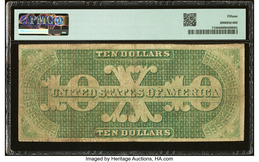 image for: Fr. 7 $10 1861 Demand Note PMG Choice Fine 15....
