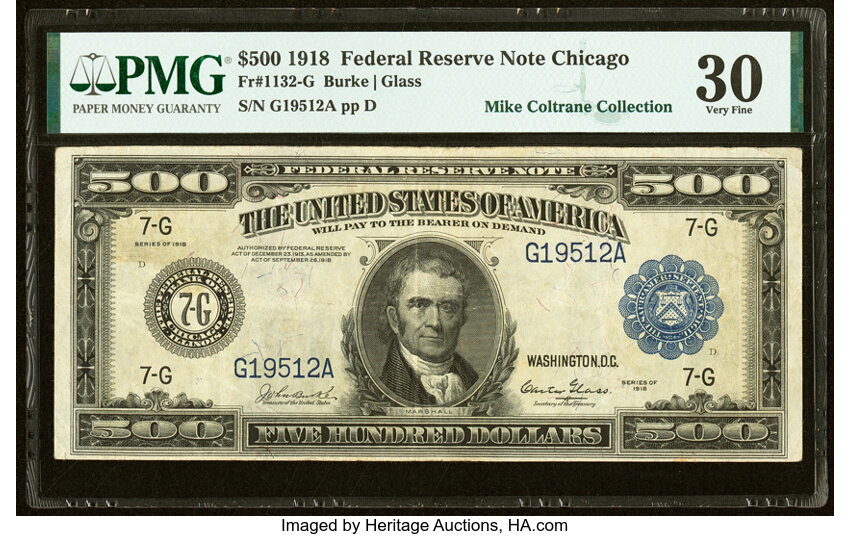 image for: Fr. 1132-G $500 1918 Federal Reserve Note PMG Very Fine 30....
