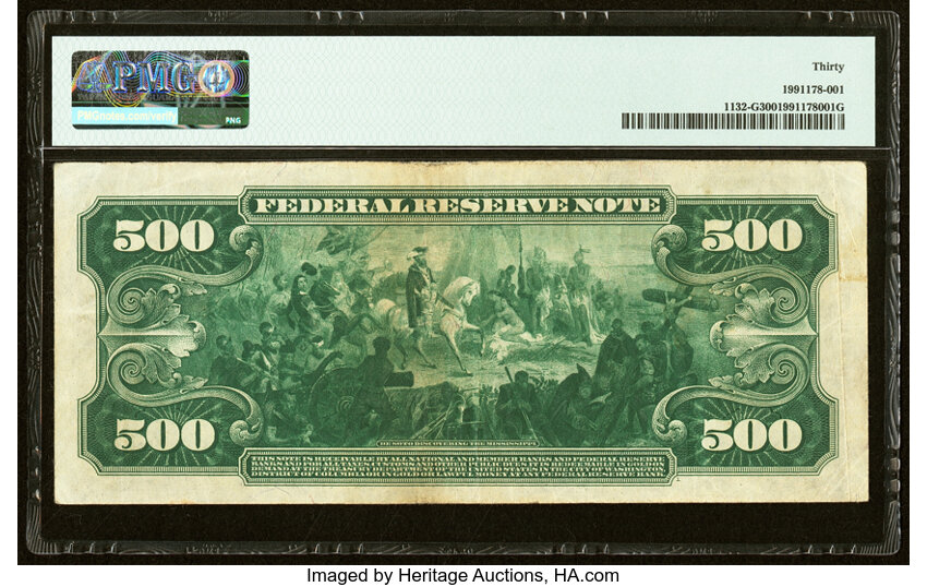 image for: Fr. 1132-G $500 1918 Federal Reserve Note PMG Very Fine 30....