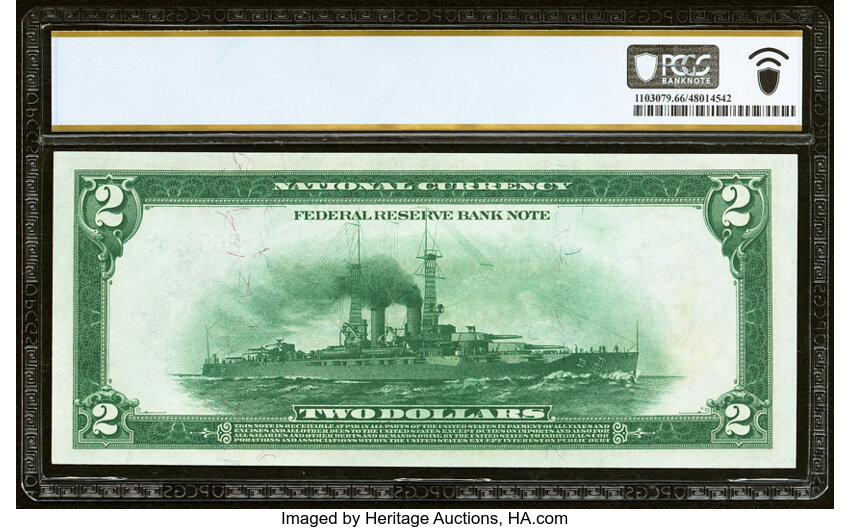 image for: Fr. 750* $2 1918 Federal Reserve Bank Star Note PCGS Banknote Gem Unc 66 PPQ....