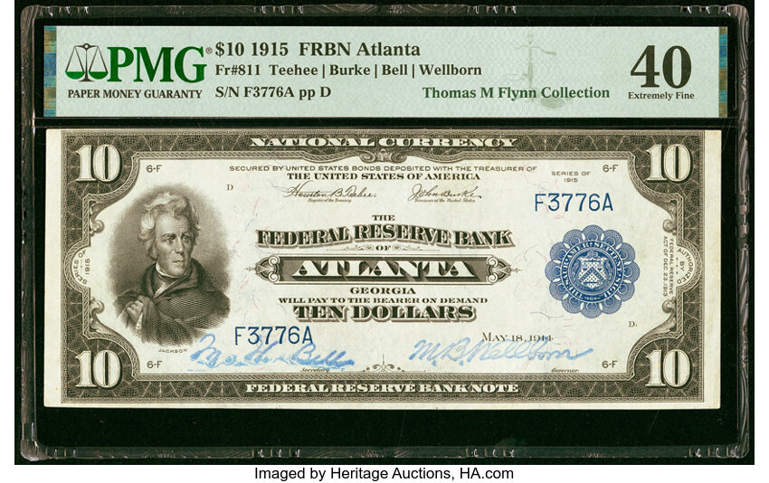 image for: Fr. 811 $10 1915 Federal Reserve Bank Note PMG Extremely Fine 40....