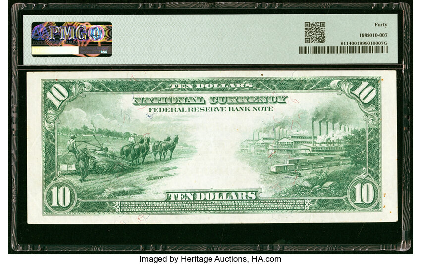 image for: Fr. 811 $10 1915 Federal Reserve Bank Note PMG Extremely Fine 40....