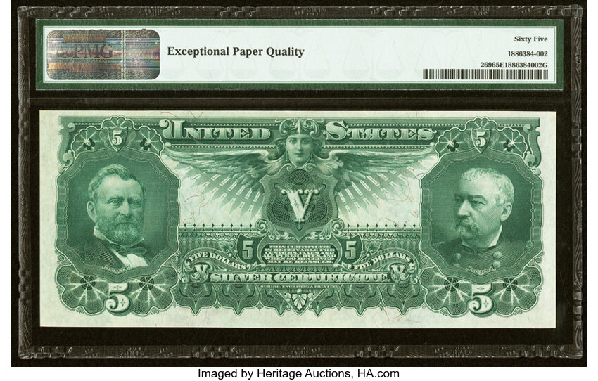 image for: Fr. 269 $5 1896 Silver Certificate PMG Gem Uncirculated 65 EPQ....