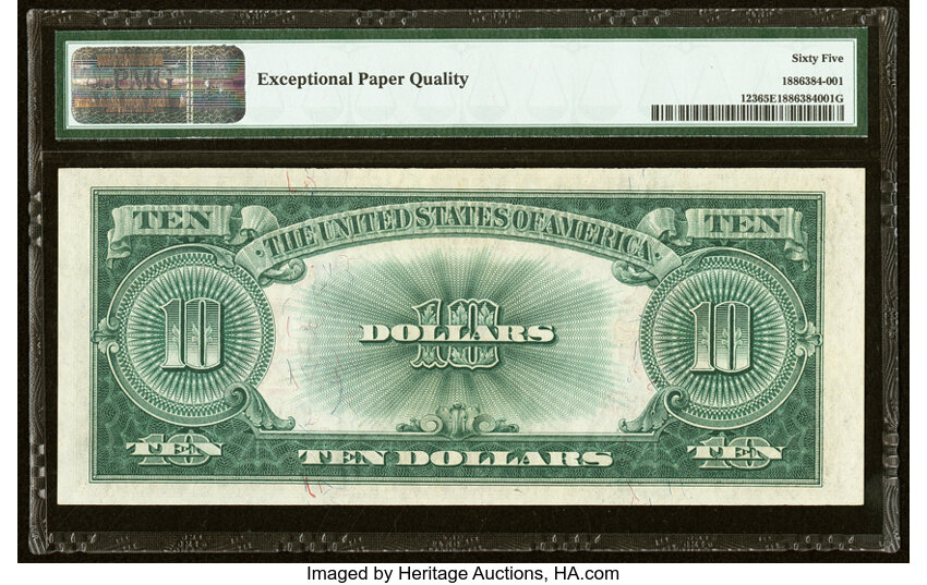 image for: Fr. 123 $10 1923 Legal Tender PMG Gem Uncirculated 65 EPQ....