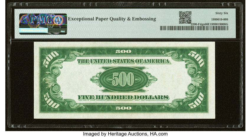 image for: Fr. 2200-F $500 1928 Federal Reserve Note. PMG Gem Uncirculated 66 EPQ....