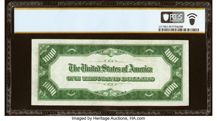 image for: Fr. 2210-J $1,000 1928 Federal Reserve Note. PCGS Banknote About Unc 55 PPQ....