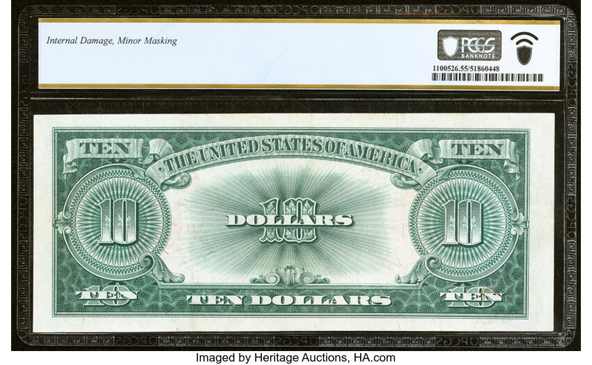 image for: Fr. 123 $10 1923 Legal Tender PCGS Banknote About Unc 55....
