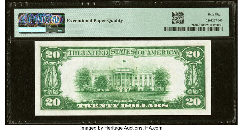 image for: Fr. 2050-I $20 1928 Federal Reserve Note. PMG Superb Gem Unc 68 EPQ....