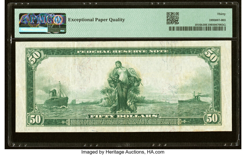image for: Fr. 1016b $50 1914 Red Seal Federal Reserve Note PMG Very Fine 30 EPQ....