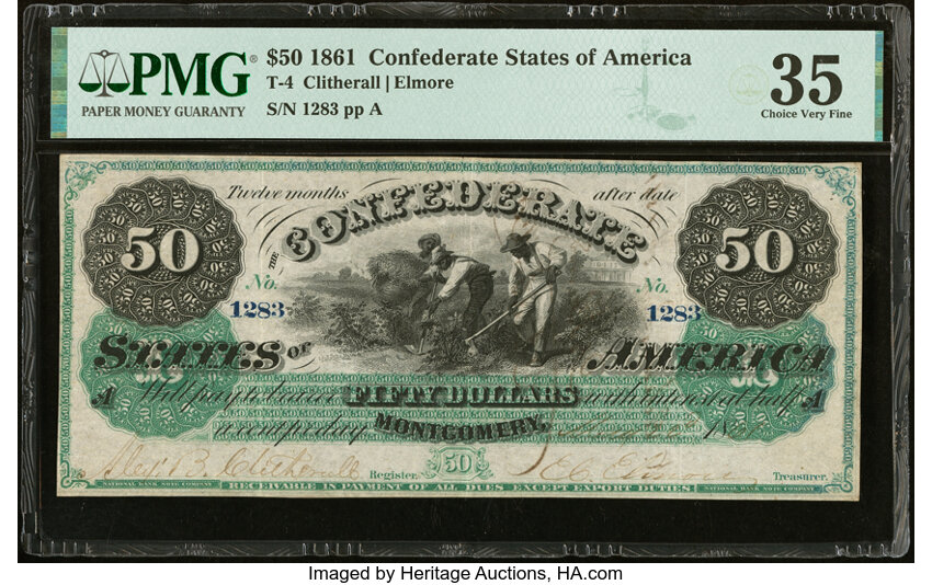 image for: T4 $50 1861 PF-2 Cr. 4 PMG Choice Very Fine 35....