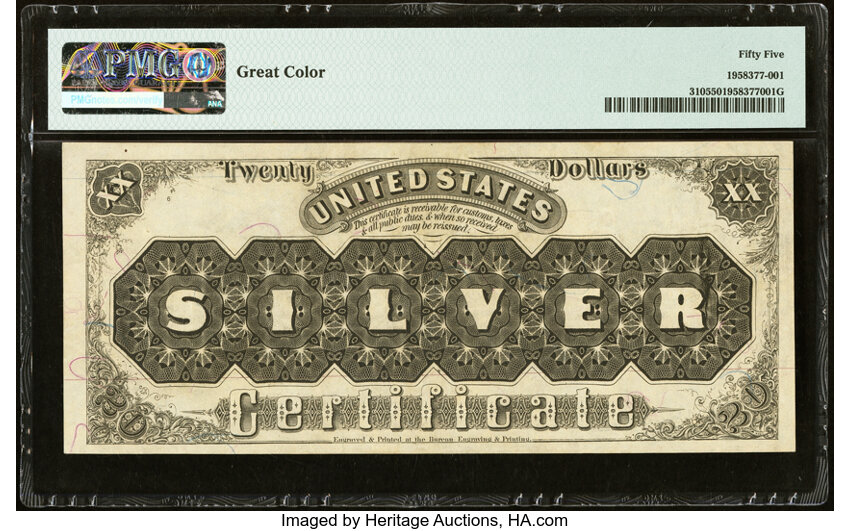 image for: Fr. 310 $20 1880 Silver Certificate PMG About Uncirculated 55....