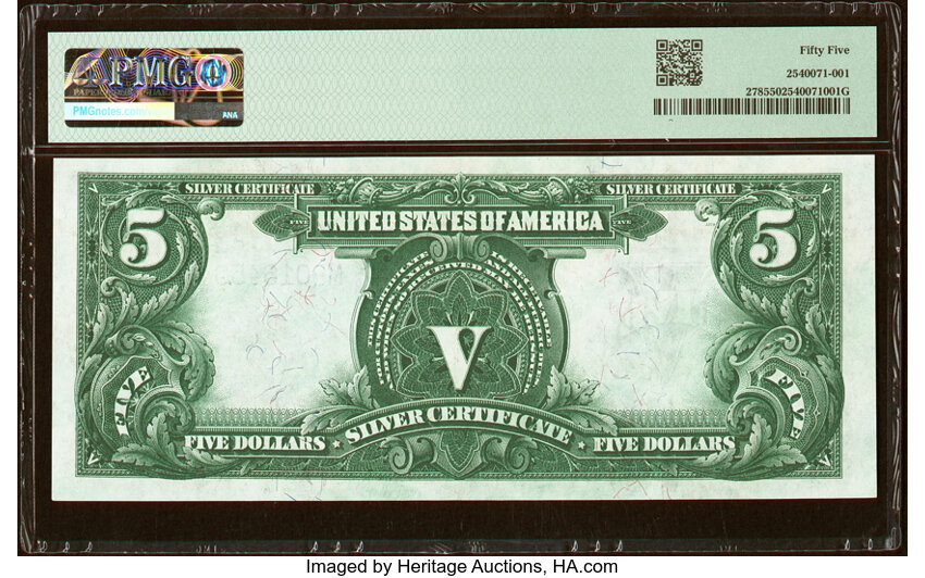 image for: Fr. 278 $5 1899 Silver Certificate PMG About Uncirculated 55....