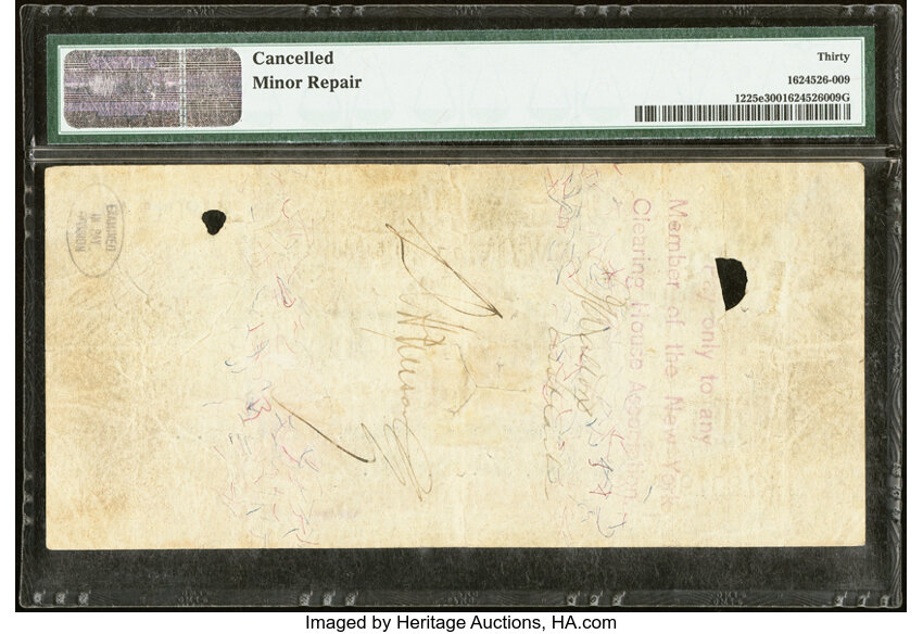 image for: Fr. 1225e $10,000 1900 Gold Certificate PMG Very Fine 30....