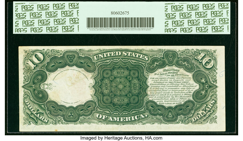 image for: Fr. 106 $10 1880 Legal Tender PCGS New 62....