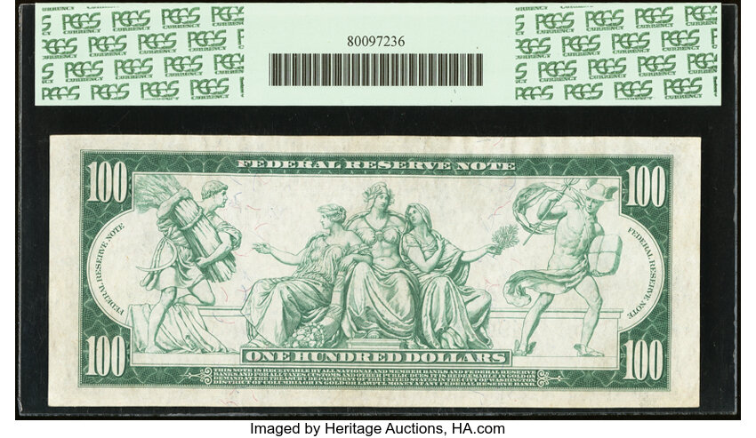 image for: Fr. 1098 $100 1914 Federal Reserve Note PCGS Choice New 63....